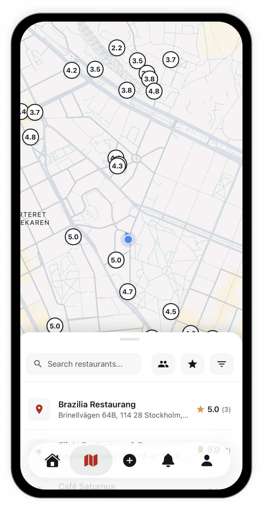 Remi map β find restaurants near you